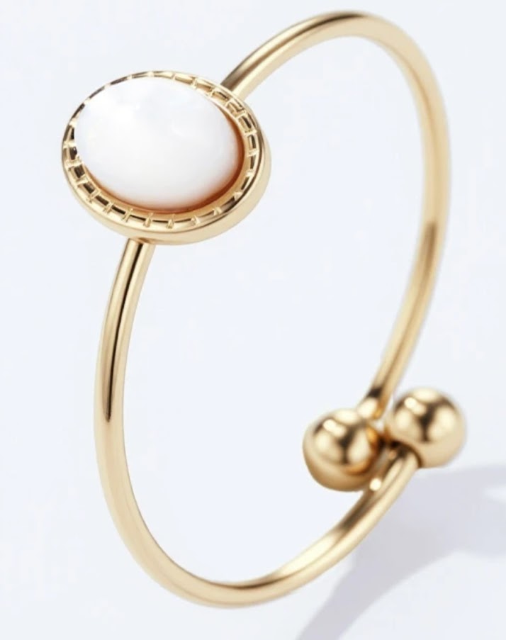 Bague en acier inoxydable blanche