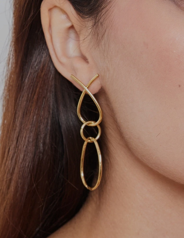 Boucle d oreille pendante en acier inoxydable